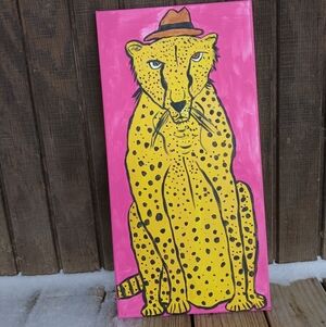 Cheetah Painting Art Original Whimsy Animal Art